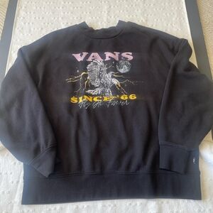 Vans Mens Black and Pink Graphic Crewneck Sweater Size Small